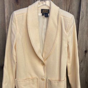 Mid-length Eddie Bauer cream 100% wool coat